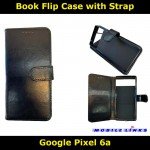 Book Flip Case with Strap For Google Pixel 6a GX7AS Slim Fit Look